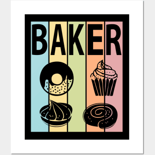 BAKER PASTEL COLORS DESSERTS PASTRY CHEF BAKING LOVER TRENDY Posters and Art